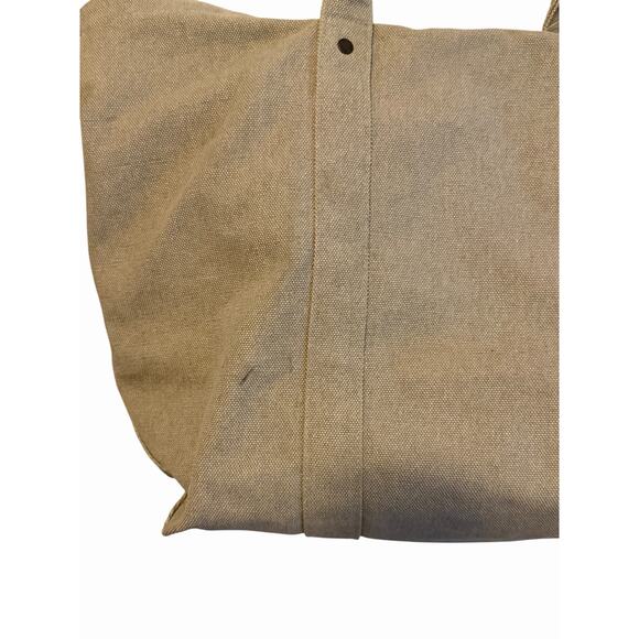 Restoration Hardware Extra Large Taupe Rugged Cotton Canvas Tote Bag 21x16x9 - Picture 3 of 9